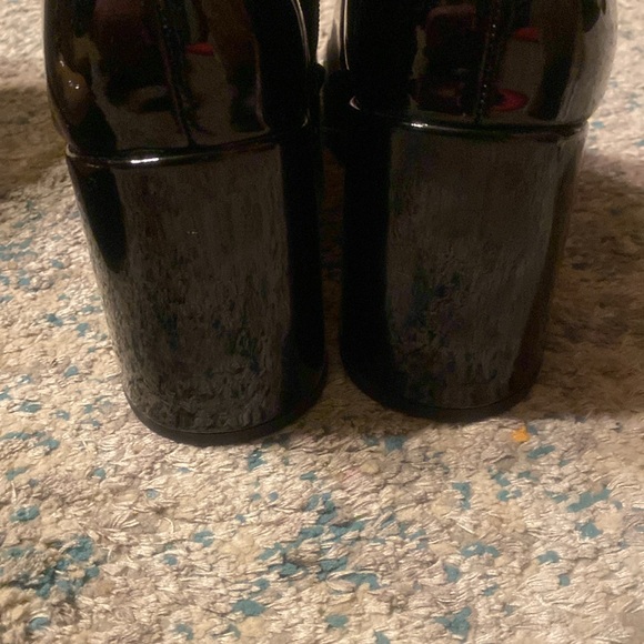 New Madden Girl While Black Patent Square Toe Boots Booties 9 - Picture 7 of 7